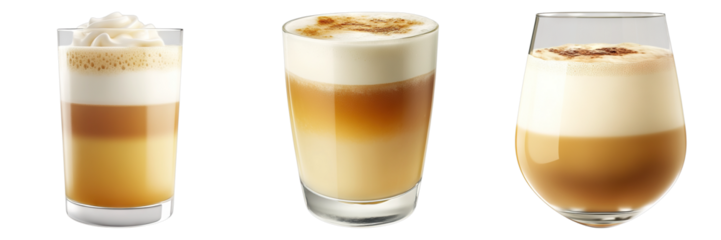 Set of amaretto sour isolated on transparent background