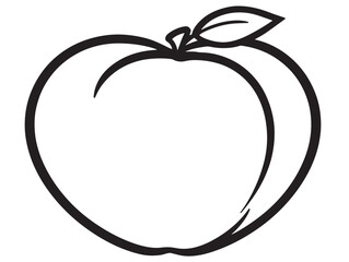 Juicy Peach Fruit Icon in Clean Vector Art