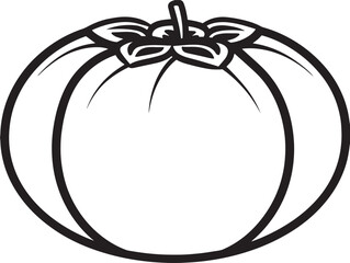 Persimmon Round Fruit Icon in Clean Line Style