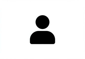 Simple black silhouette of a person icon on a white background