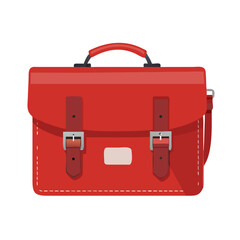 red suitcase isolated on white