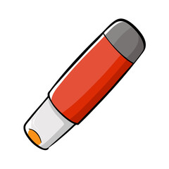 Funny Hand-Drawn Cartoon Red Glue Stick Vector Illustration