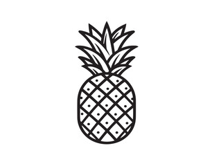 Tropical Pineapple Whole Fruit in Vector Format
