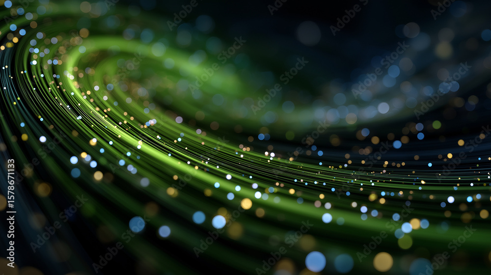 Wall mural whirlwind of light: a mesmerizing display of illuminated lines, swirling into a vortex of energy and