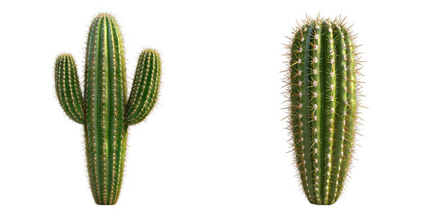 Set of cactus isolated on transparent background