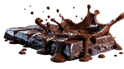 A chocolate bar with chocolate dripping off of it