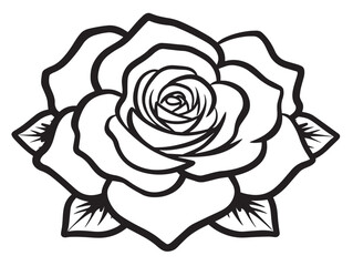 Beautiful Rose Outline Icon for Romantic Designs