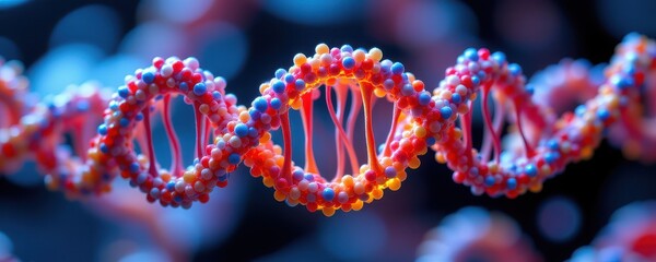 stylized ribosome as 3d printer building protein layer by layer, with amino acids as feedstock and glowing protein print.