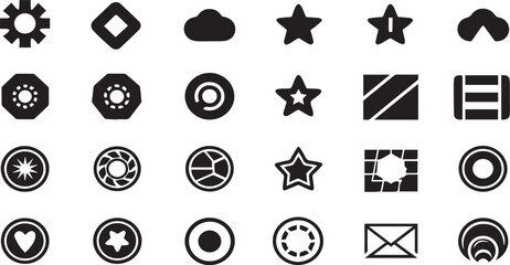 Star Badge and Ribbon Label Icons Pack