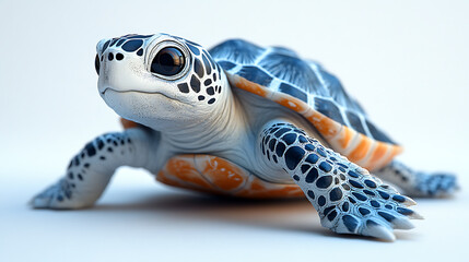 Fototapeta premium Realistic turtle model showcasing intricate patterns and textures against a clean background