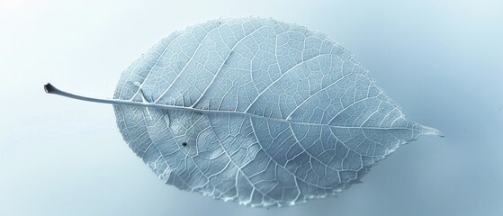 peaceful leaf skeleton translucent leaf skeleton with intricate veins against a soft, diffused light background growth.