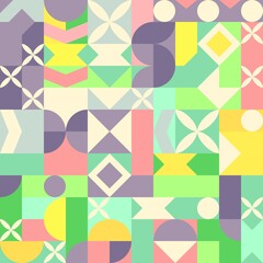 abstract colorful retro geometric design pattern vector