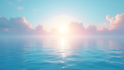 Obraz premium Surreal ocean horizon with gradient colors