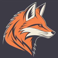 Obraz premium Stylized Fox Head Vector Illustration with Bold Outline and Sharp Details Perfect for Logos Mascots and Graphic Design Projects with a Modern and Edgy Aesthetic