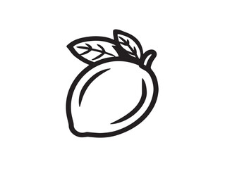 Sweet Sapodilla Brown Fruit Icon in Simple Vector Art