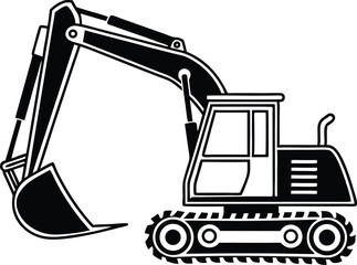 Heavy Machinery Illustration Featuring Construction Equipment and Industrial Work Concepts. Creative Heavy Machinery Design Highlighting Engineering Power and Building Industry Themes