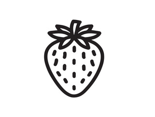 Juicy Strawberry Line Art Icon in Modern Vector Style