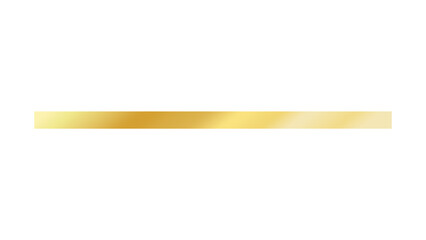 Gold banner bar isolated on a transparent background cutout. Shiny decorative element for  design