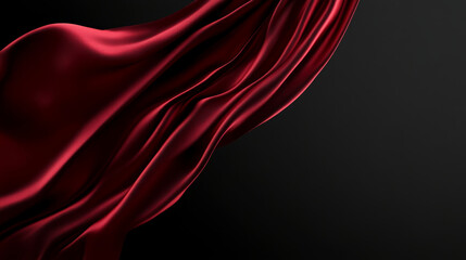 Obraz premium Red silk on a black background.