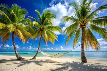 Obraz premium tropical beach with palm trees