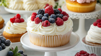 cake with berries