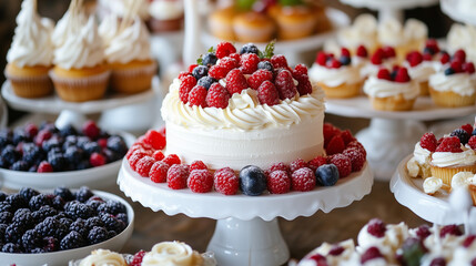 cakes with berries