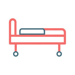 Flat Hospital Bed Icon with Patient Car Design bed icon design including patient car