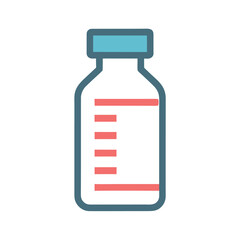 Transparent Flat Vaccine Vial Icon Single icon vaccine vial designed flat style and suitable