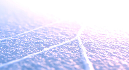 Close up shows a solar panel reflecting light with a clean energy design showing the textures and modern sustainable engineering.