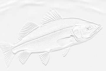 embossed image of fish 