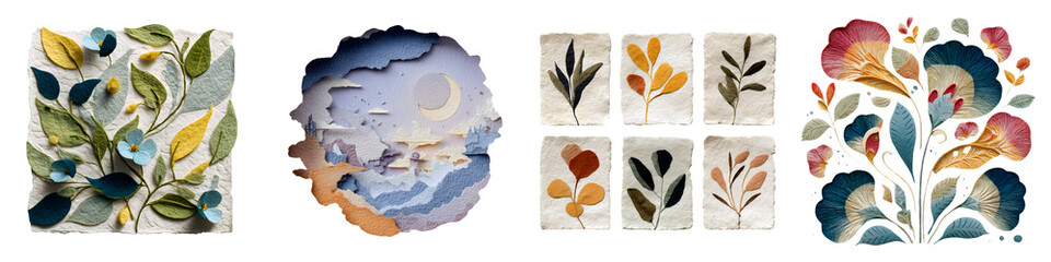 Fototapeta premium Handmade Watercolor Floral Illustrations and Abstract Designs