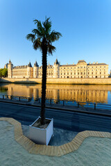 Sand of the Paris-Plage beach  in the 4th arrondissement of Paris city
