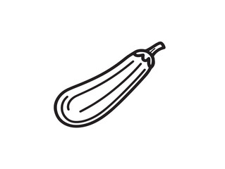 Fototapeta premium Green Zucchini Squash Icon in Modern Vector Line Design