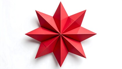 Red paper star, geometric design
