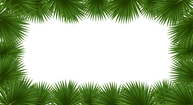 Green Pine Tree Frame On Black Background