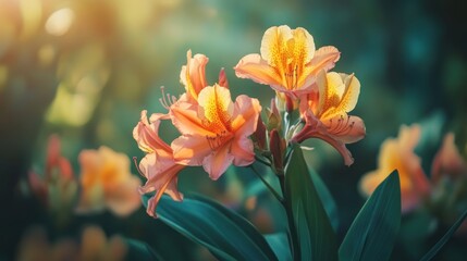 Close-up of vibrant orange-pink flowers