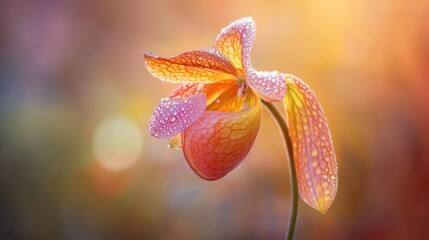 Vibrant orchid in soft sunlight