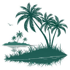 Fototapeta premium palm tree vector illustration