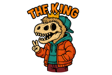 Vibrant cartoon dinosaur character showcasing friendly style and energetic vibes in a playful urban setting