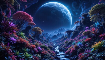  Exotic Flora Vibrant Alien Plants Flourishing in a Unique Celestial Environment