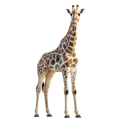 Obraz premium A giraffe stands tall on a transparent background