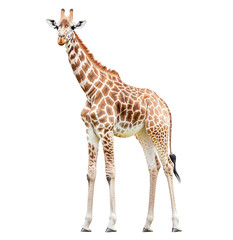 Obraz premium A giraffe with a long neck isolated on transparent background