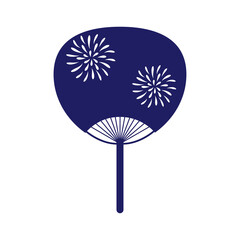 Uchiwa Fan Icon &ndash; Japanese Summer Motif (PNG Transparent Background)