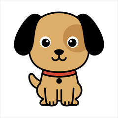 Cute Cartoon Puppy Dog Animal Illustration