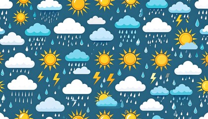 Obraz premium Repeating pattern of weather icons