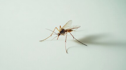 Close-up of a mosquito on a plain background