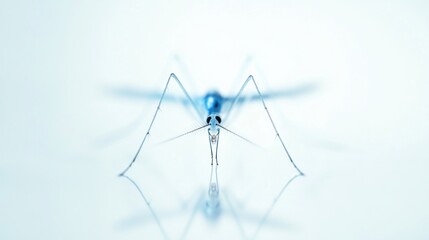 Close-up of a light-blue mosquito