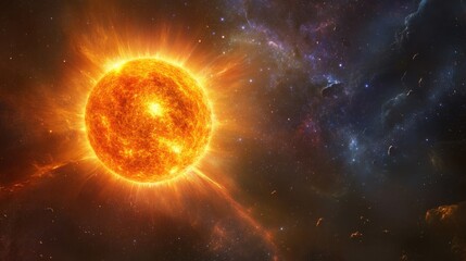 Obraz premium Planet Burning in Fire