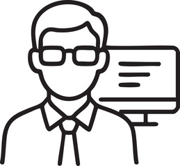 Obraz premium Illustration of a business person working behind the computer