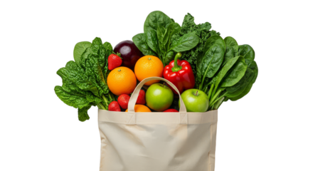 Fresh Produce Grocery Shopping Bag Healthy Eating Fruits and Vegetables
